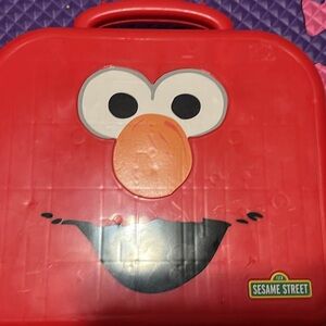 Sesame Street Elmo Face Red and Orange Kids Carry Case